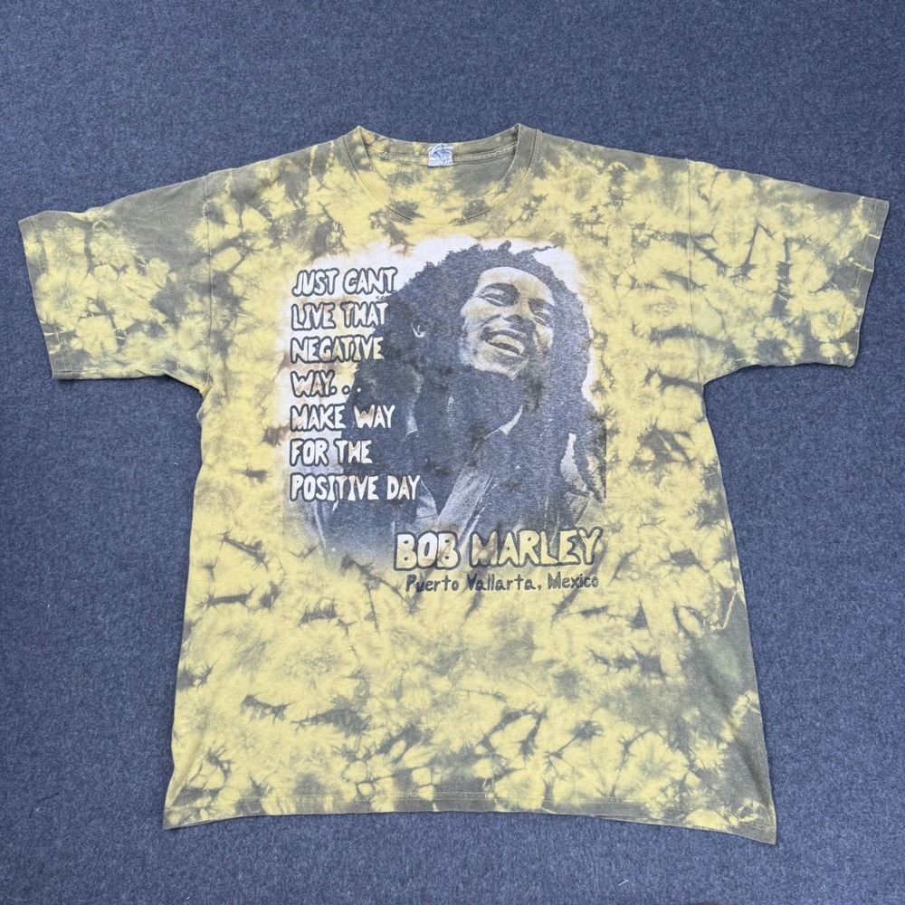 Vintage Bob Marley Shirt Mens L Yazbek Tie Dye Puerto Vallarta Mexico Reggae